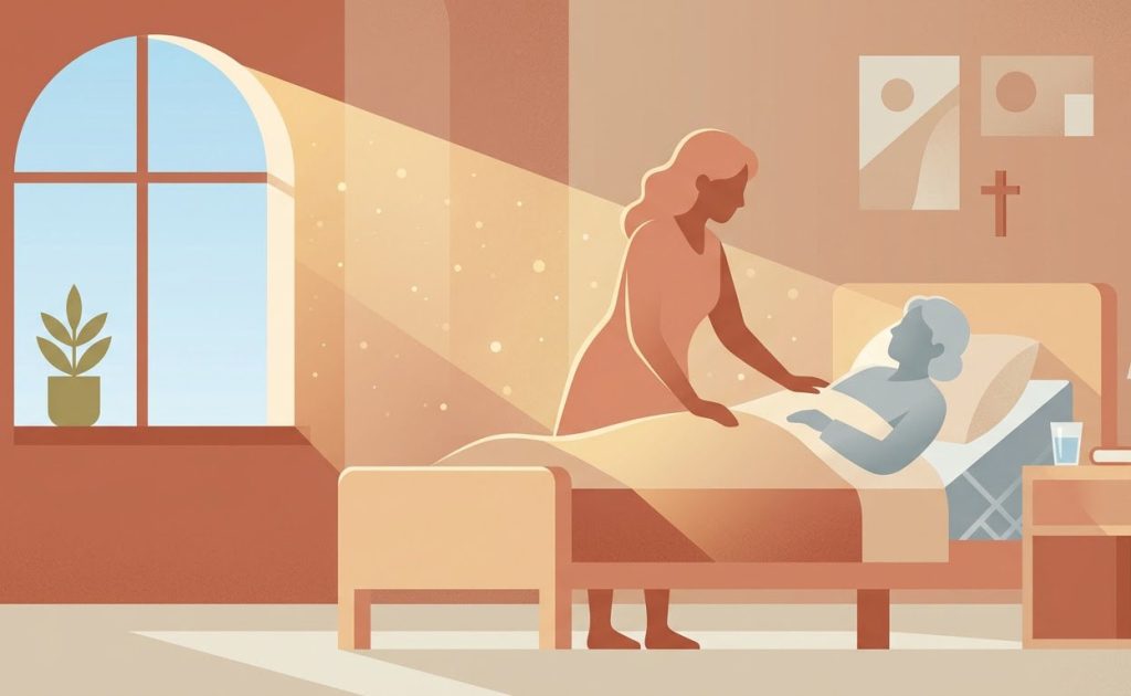 Preghiere per i malati - Illustration prière catholique